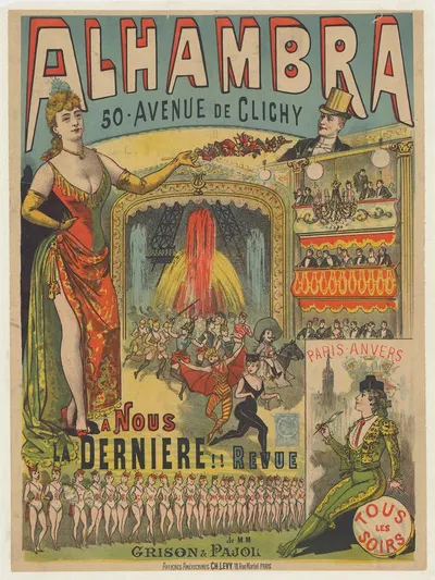 Alhambra, 50 avenue de Clichy. A nous la dernière! revue de MM. Grison et Pajol by Imp. Charles Lévy, 1890 — digital art…