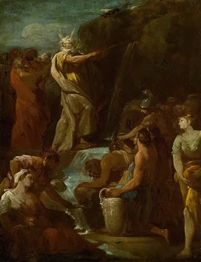 Moses Brings Forth Water Out Of The Rock by Antonio González Velázquez — digital art print download
