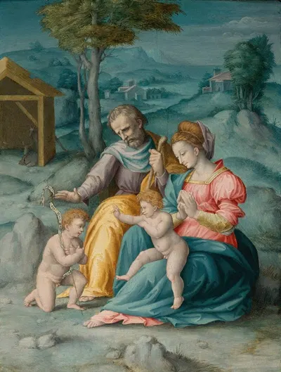 The Holy Family With the infant Saint John The Baptist by Bacchiacca — digital art print download