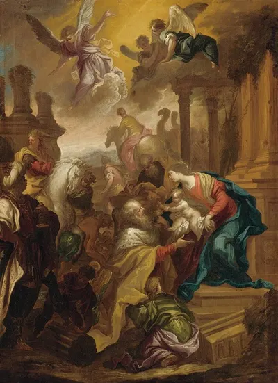 Adoration Of The Magi by Bartolomeo Biscaino — digital art print download