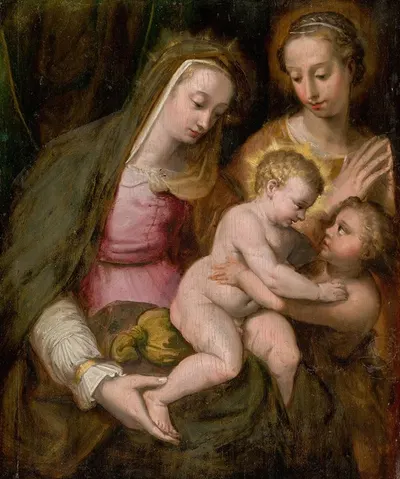 The Holy Family by Болонская школа — digital art print download