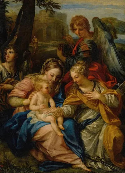 Mystic Marriage Of Saint Catherine Of Alexandria by Карло Маратти — digital art print download