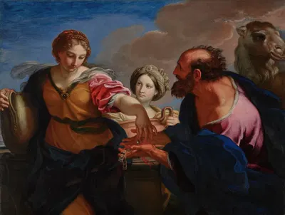 Rebecca And Eliezer At The Well by Карло Маратти, 1655-1657 — digital art print download