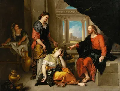 Christ At The Home Of Martha And Mary by Шарль де Ла Фосс — digital art print download