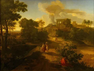 Heroic Landscape, With Hagar And Ishmael by Кристиан Готлиб Шик, 1809-1810 — digital art print download