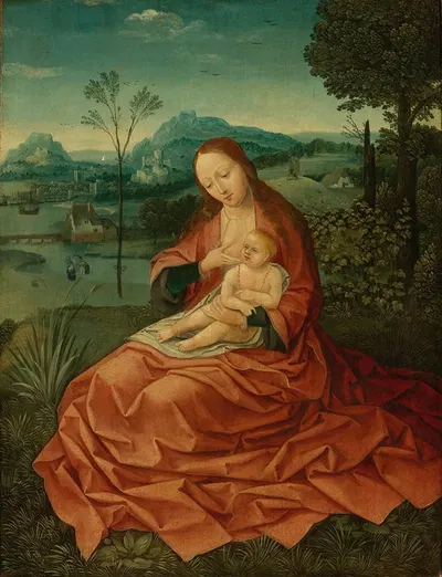 Virgin And Child In A Landscape by Circle Of Bernard Van Orley — digital art print download