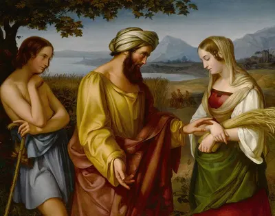 Ruth And Boaz by Eduard Holbein, 1830 — digital art print download