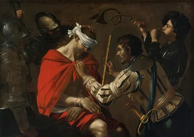 The Mocking Of Christ by Последователь Караваджо — digital art print download