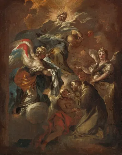 Saint Francis Refuses The Priesthood, A Bozzetto by Francesco Solimena — digital art print download