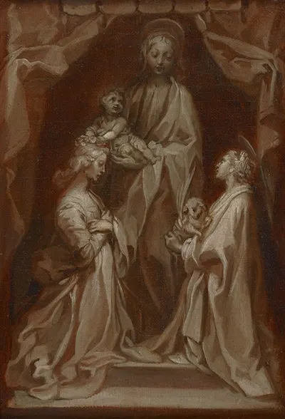 Study for the Virgin and Child with Saints Cecilia and Agnes by Francesco Vanni — digital art print download