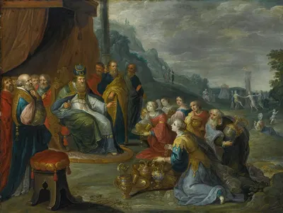 Aaron Receiving Gold From The Israelites by Франс Франкен Младший — digital art print download