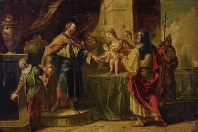 The Infant Moses Trampling On Pharaoh's Crown by Gaspare Diziani — digital art print download