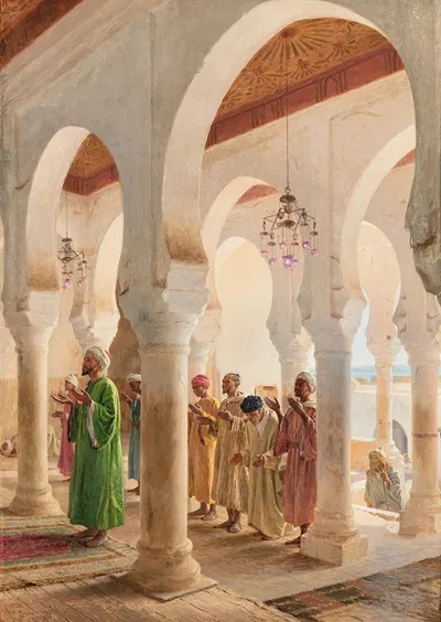 The Hour Of Prayer, Tangier by Жорж Бретеньер, 1892 — digital art print download