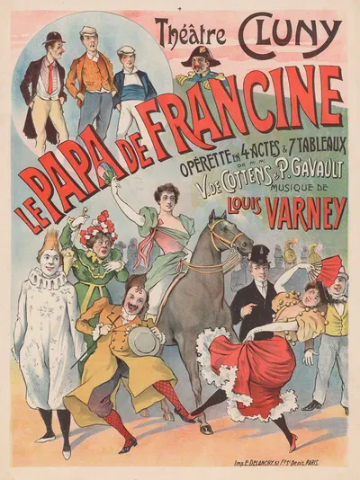 Théatre Cluny. Le Papa de Francine, opérette en 4 actes by Imp. Delanchy & Cie, 1896 — digital art print download