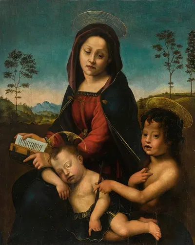 Madonna And Child With Saint John The Baptist by Джулиано Буджардни — digital art print download