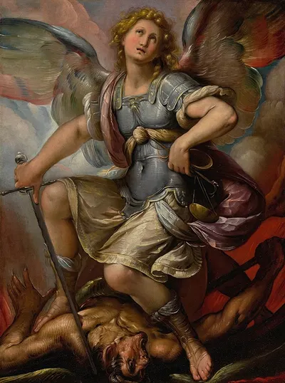 Saint Michael Archangel by Giulio Cesare Procaccini — digital art print download