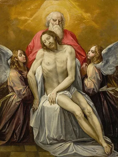 The Dead Christ Supported By God The Father And Two Angels by Giuseppe Cesari — digital art print download