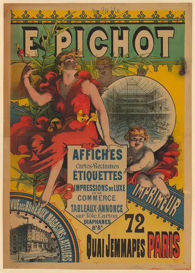 E. Pichot – affiches, cartes réclames, étiquettes, impressions de luxe et de commerce by Imp. E. Pichot, 1890 — digital art…