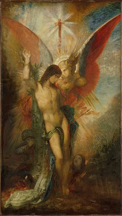 Saint Sebastian And The Angel by Gustave Moreau — digital art print download
