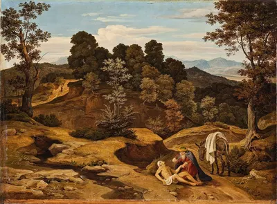 Landscape, With The Good Samaritan by Генрих Рейнхольд, 1823 — digital art print download