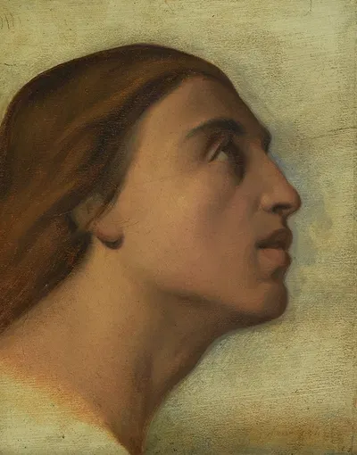 A Study Of The Head Of Saint John The Evangelist In Profile by Jean-Hippolyte Flandrin — digital art print download