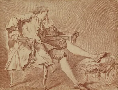 Gentleman Lounging in a Chair by Charles-André van Loo — digital art print download