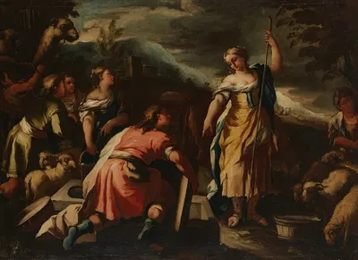 Rebecca And Eliezer At The Well by Nicola Malinconico — digital art print download