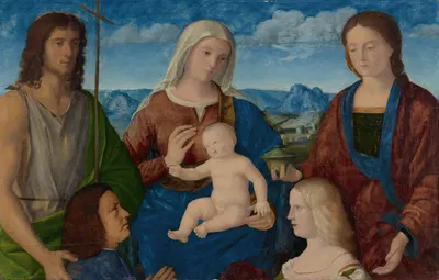 Virgin and Child with Saints and Donors by Pietro degli Ingannati — digital art print download