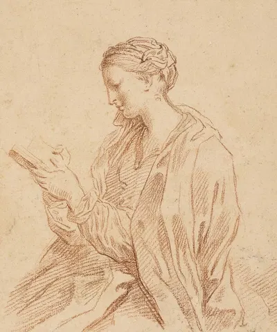 Woman reading, in profile to the left by Карло Маратти, 1624 – 1714 — digital art print download
