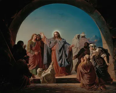 Jesus Wakes Lazarus by Роберт Вильгельм Экман, 1860 — digital art print download