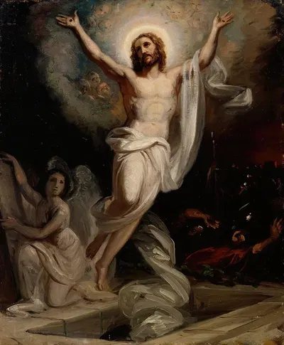 Resurrection Of Christ, Sketch Of The Altarpiece Of The Present-Day Central Pori Church by Роберт Вильгельм Экман — digital…