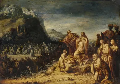 Christ Feeding The Multitude by Rombout Van Troyen, 1649 — digital art print download