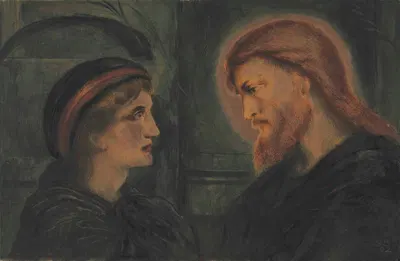 Christ And A Youth by Simeon Solomon, 1892 — digital art print download