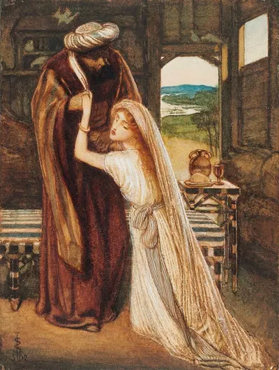 Ruth And Boaz by Simeon Solomon, 1862 — digital art print download