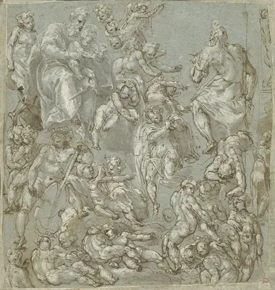 Saint Joseph and the Christ Child with Angels and Putti by Cesare Pollini, 1590-1600 — digital art print download