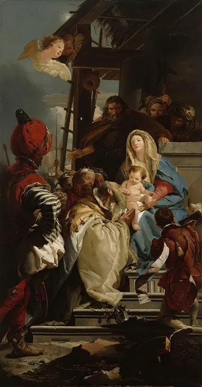 Oriental Sages Bowing To Christ by Wladimir Swertschkoff, 1842 - 1866 — digital art print download