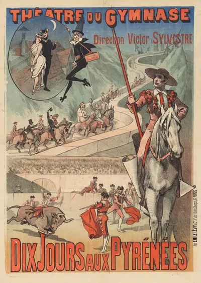 Théâtre de la Gaité… grand succès Dix jours aux Pyrénées by Имп. Эмиль Леви, 1888 — digital art print download