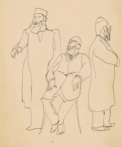 Hasidim by Charles Logasa, c. 1932 — digital art print download
