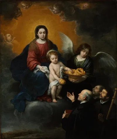 The Infant Christ Distributing Bread To The Pilgrims by Bartolomé Estebán Murillo — digital art print download
