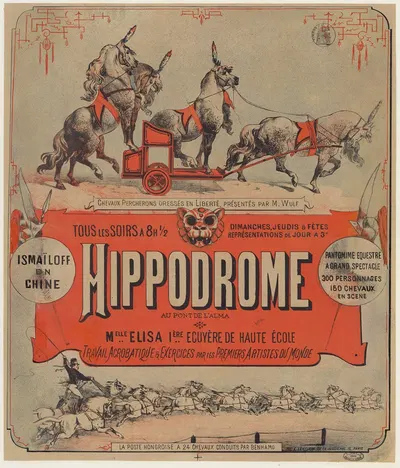 Tous les soirs à 8h 1-2…, Hippodrome. Ismaïloff en Chine. by Имп. Эмиль Леви, 1879 — digital art print download