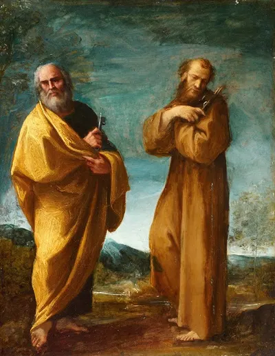 Saints Peter and Francis of Assisi by Лудовико Караччи — digital art print download
