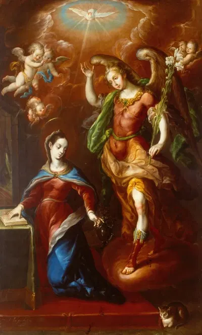 The Annunciation by Cristóbal De Villalpando, 1649-1714 — digital art print download