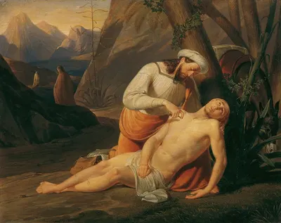 Der Barmherzige Samariter by Эразм фон Энгерт, 1835 — digital art print download