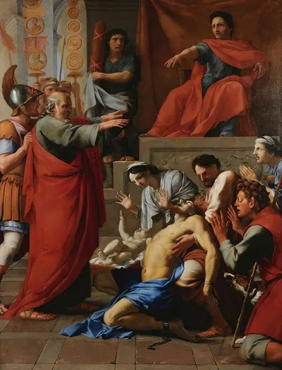 Saint Paul Exorcizing A Possessed Man by Eustache Le Sueur — digital art print download