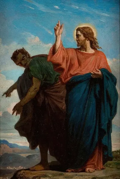 The Temptation of Christ by the Devil by Феликс-Жозеф Барриас — digital art print download
