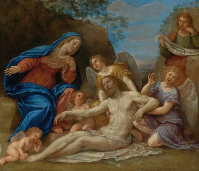 Lamentation With The Virgin, St. John And Angels by Francesco Albani — digital art print download