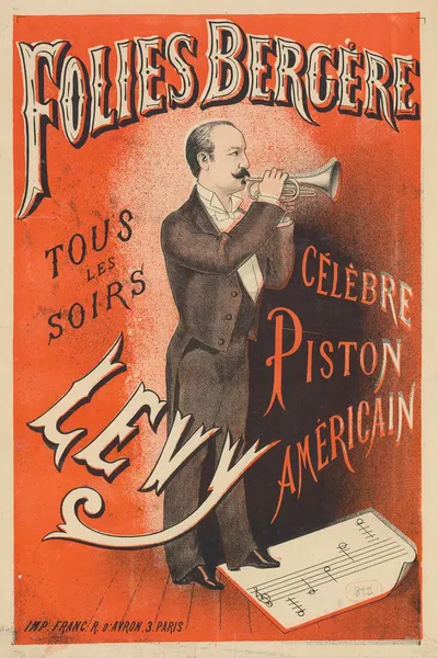 Folies-Bergère… Célèbre piston américain Lévy by Imp. Franc, 1882 — digital art print download