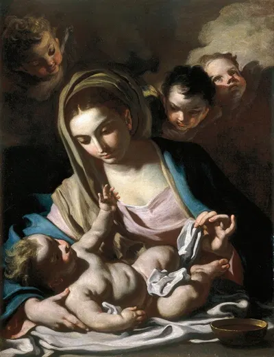 Madonna And Child by Франческо Солимена — digital art print download
