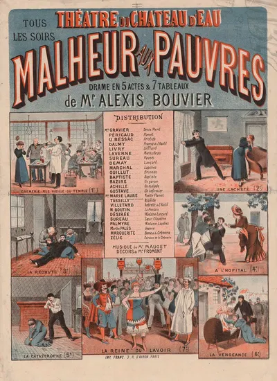 Théâtre du Château d'eau. Malheur aux pauvres by Imp. Franc, 1881 — digital art print download