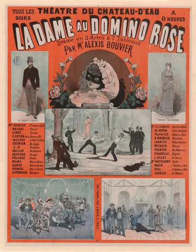 Théâtre du Château d'Eau… la Dame au domino rose by Imp. Franc, 1882 — digital art print download